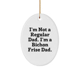 Funny Bichon Frise Dad Oval Ornament Gifts from Men for Women Friends Family, Unique Christmas Decorations - Image 1